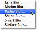 Откройте Filter > Blur > Radial Blur
