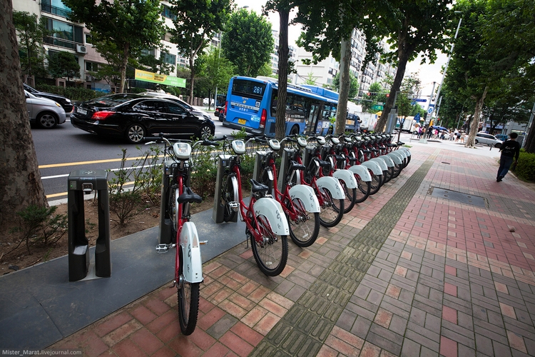 Пункты проката велосипедов в Сеуле