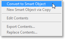 Открываем Layer > Smart Objects > Convert to Smart Object
