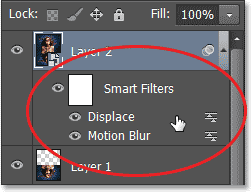 Под слоем Layer 2 находятся оба смарт-фильтра. Двойной щелчок откроет вам возможность отрегулировать их настройки