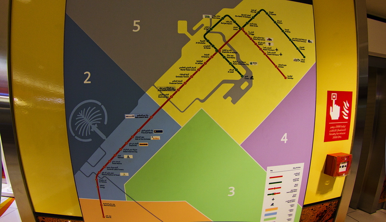 Схема метрополитена Дубая
