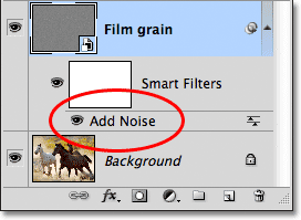 Смарт-фильтр Add Noise в панели слоев