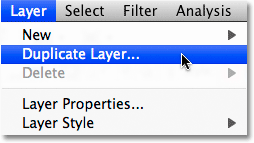 Открываем Layer > Duplicate Layer