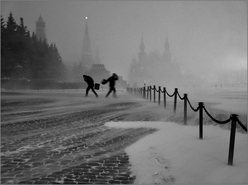 Снежный буран на Красной площади