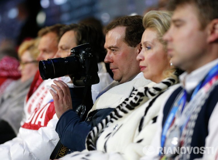 Дмитрий Медведев на церемонии закрытия ОИ  в Сочи