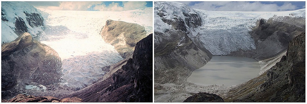 Qori Kalis Glacier, Peru. July, 1978 — July, 2011.