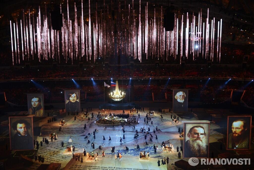 Церемония закрытия ОИ в Сочи. Русская литература