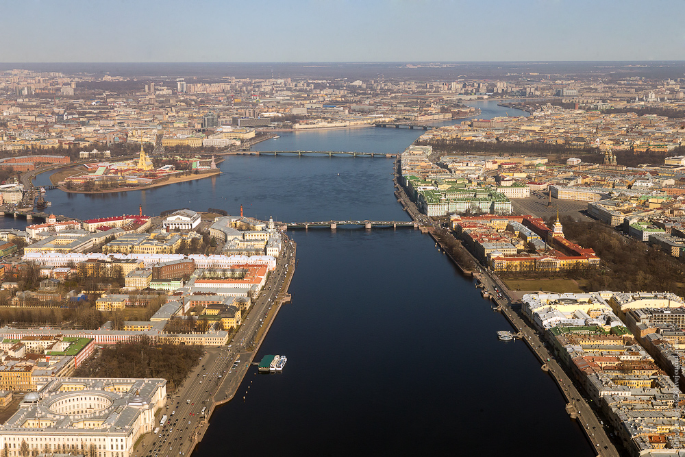 Вид сверху на город санкт петербург