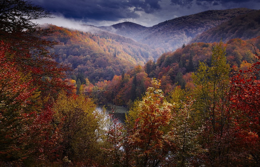 Сергей Сутковой. Пылающая осень на плитвицких озерах. Хорватия, Октябрь 2013.
